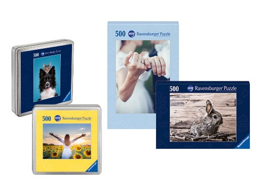 Puzzle personalizado 500 piezas cajas cartone metal